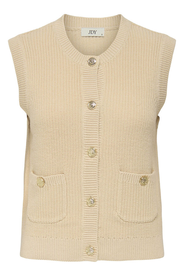 JDY Buttoned jersey-knit gilet white