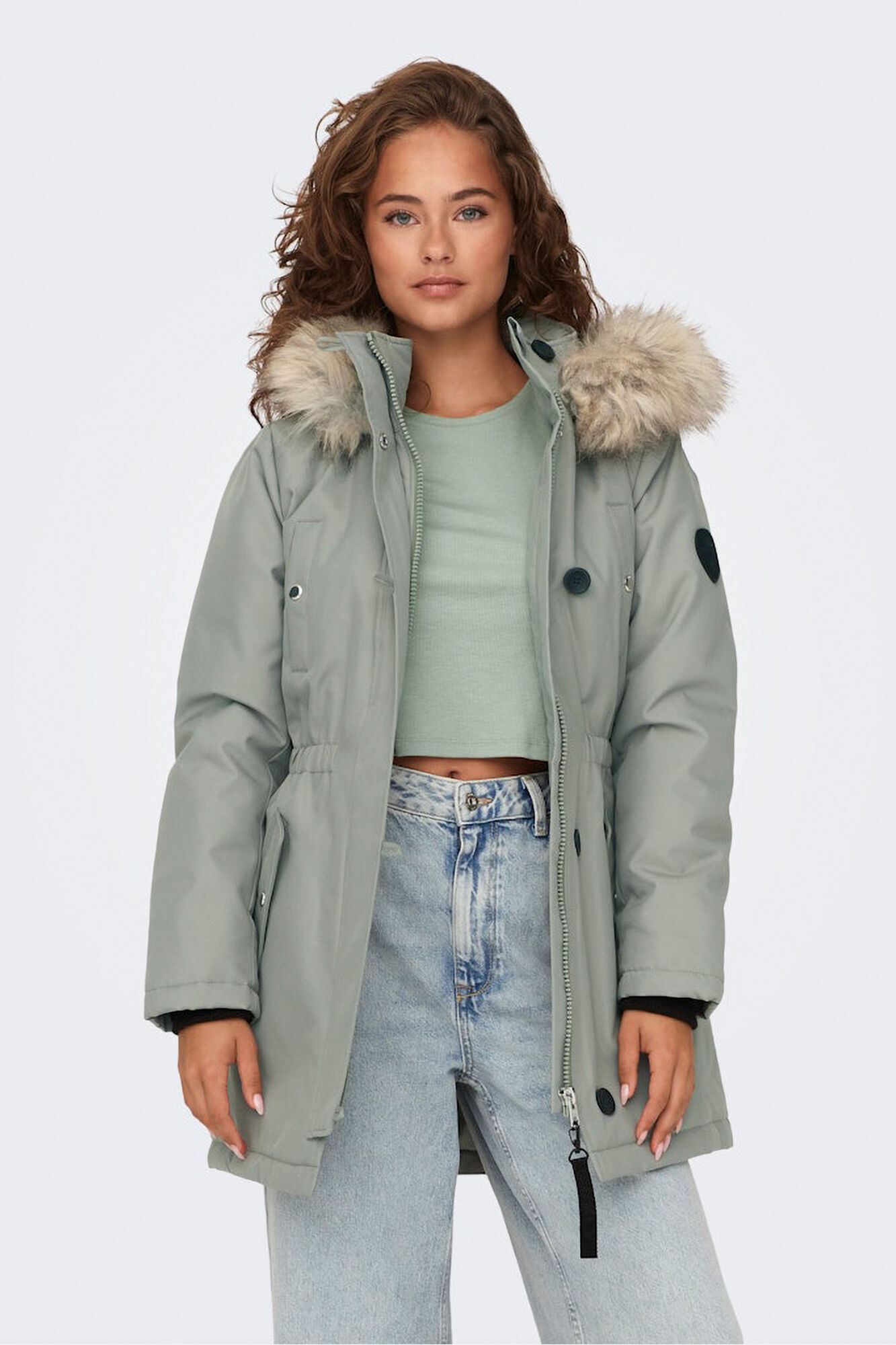 Only Parka con capucha con pelo