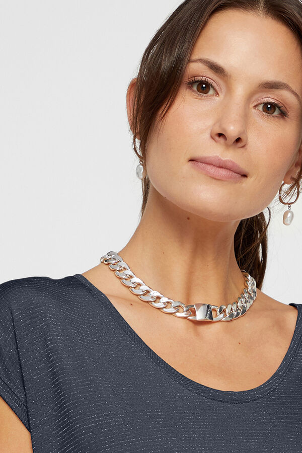 Pieces Camiseta lurex pico azul