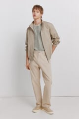 Springfield 5-pocket washed straight fit trousers nude