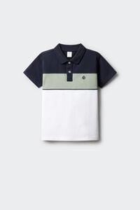 Springfield Kids Polo de menino em oxford de corte e costura