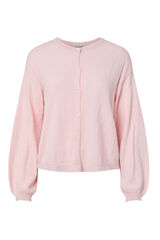 Pieces Knit cardigan with round neck and dropped shoulder sleeve pink