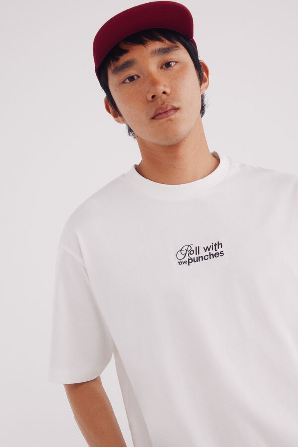 Springfield T-shirt « Roulez avec des coups de poing » beige