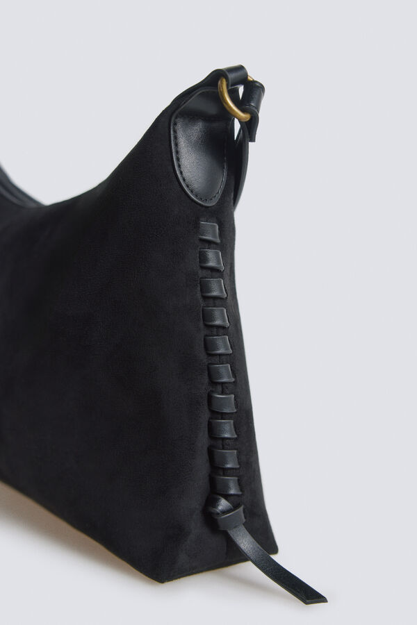 Springfield Mala tote bag efeito camur&ccedil;a preto