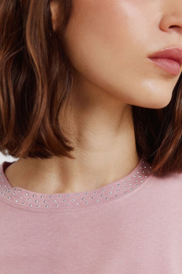 Springfield Studded short sleeve T-shirt pink