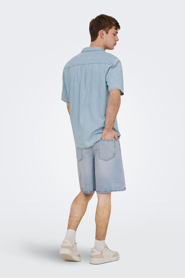 Only & Sons Jeans-Bermudas Blau