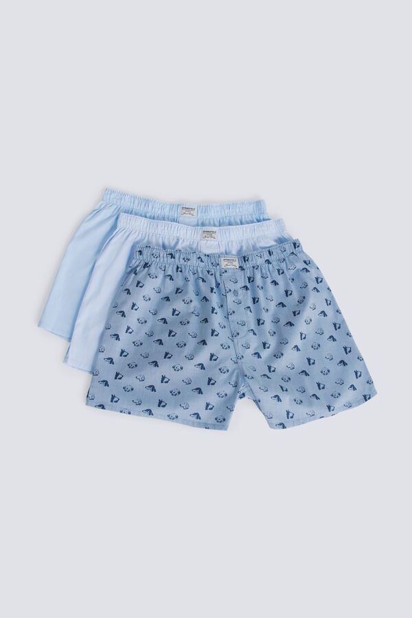 Springfield Dog print 3 pack boxers blue