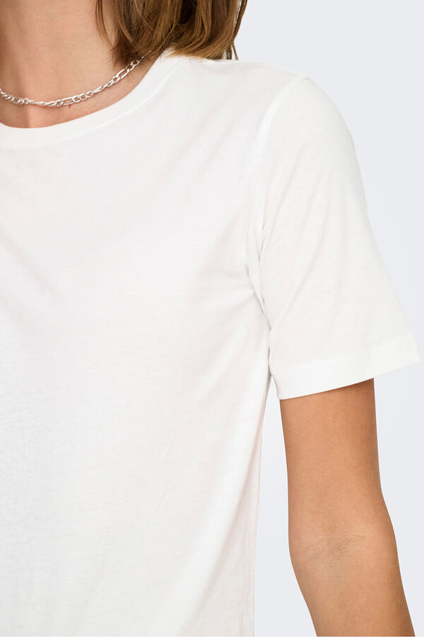 JDY Kurzarm-Shirt Wei&szlig;