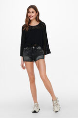 Only Jersey calado manga francesa negro