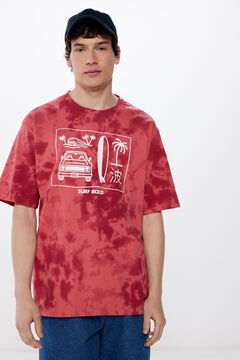Springfield Surf-T-Shirt mit Batikmuster rot