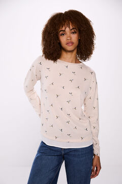 Springfield Camiseta estampada combinada nude