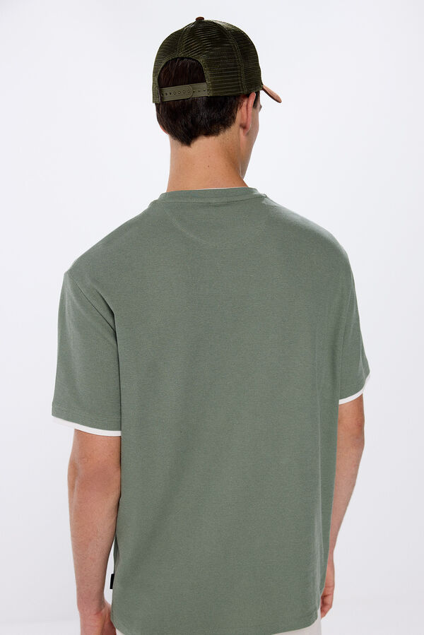 Springfield Double neck t-shirt green