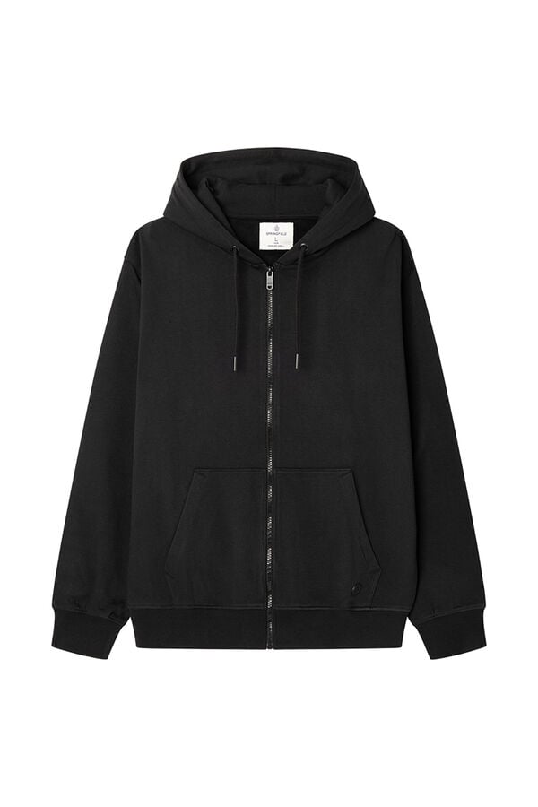 Springfield Essential zip-up hoodie black