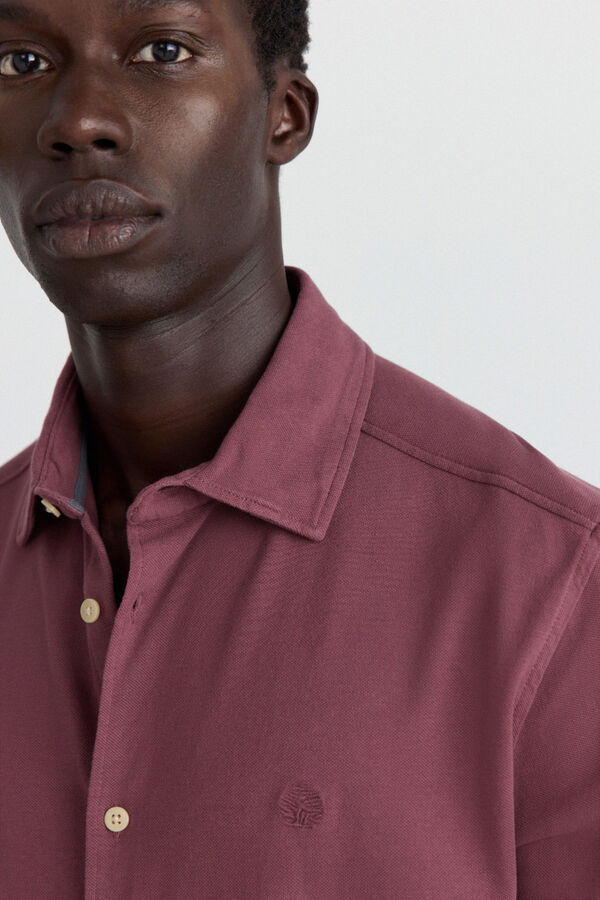 Springfield Camisa piqu&eacute; burdeos