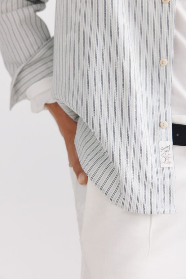 Springfield Chemise oxford &agrave; rayures vert