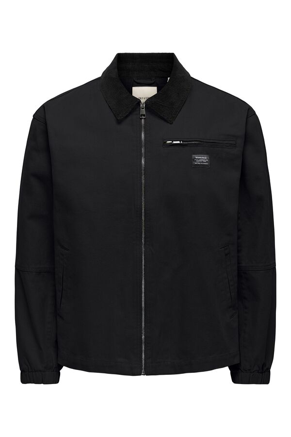Only & Sons Cazadora cuello de pana negro