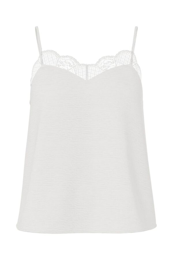 Pieces T-shirt de al&ccedil;as de lingerie branco
