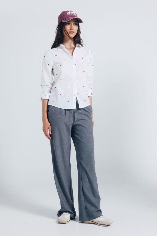 Springfield Shirt with embroidered details white