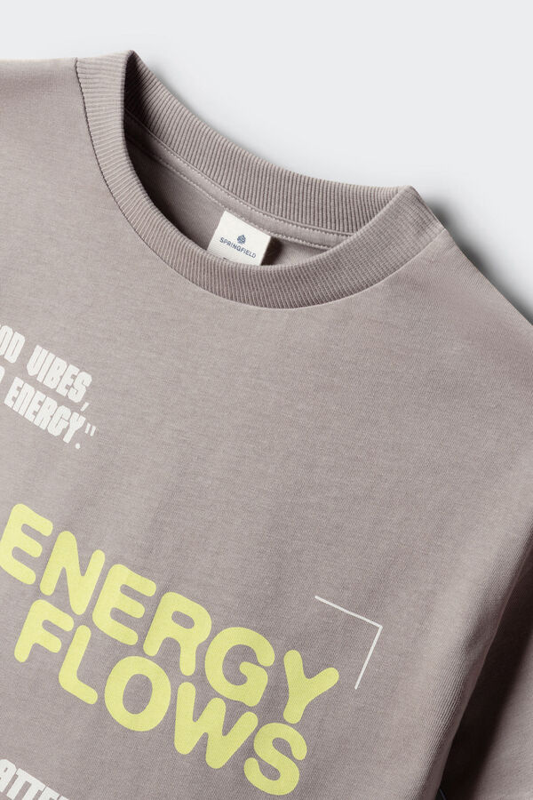 Springfield Kids Dečija print majica kratkih rukava Siva