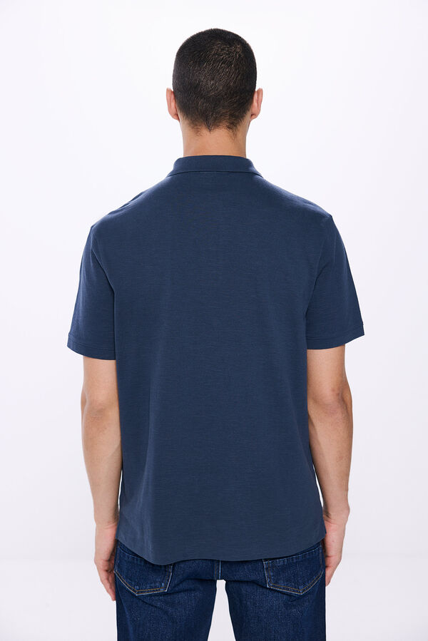 Springfield regular fit piqué polo shirt indigo blue