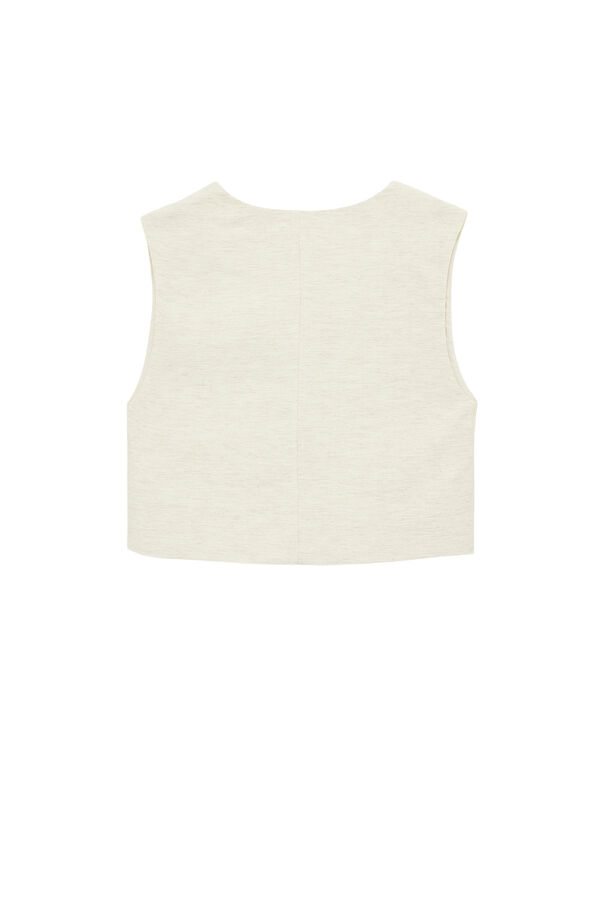 Koton Chaleco corto abotonado beige