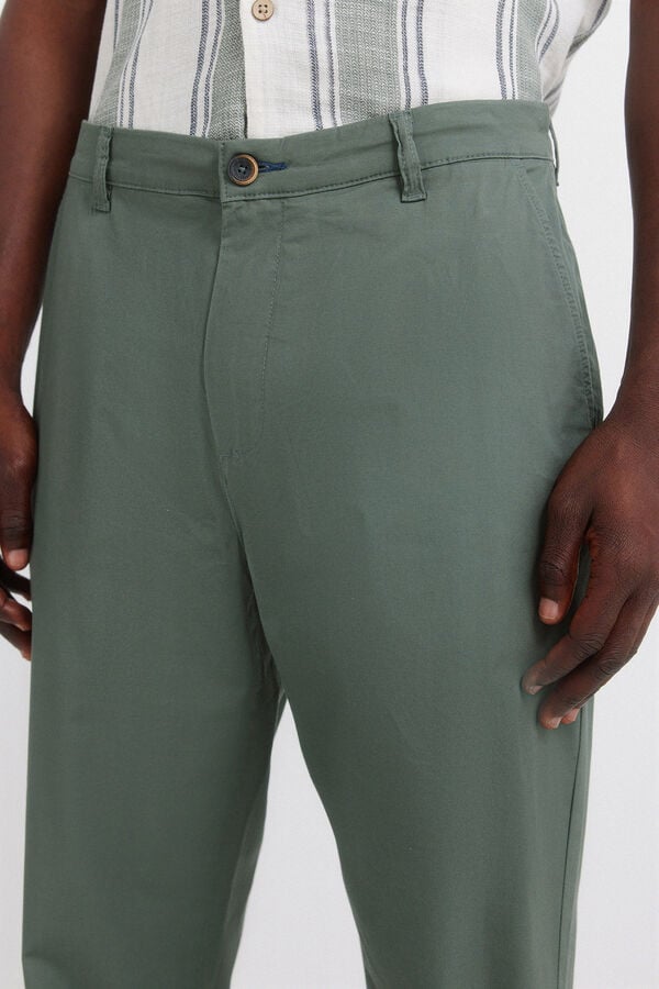 Springfield Light comfort slim fit chinos green