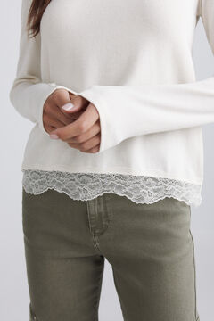 Springfield T-shirt manches longues en dentelle
