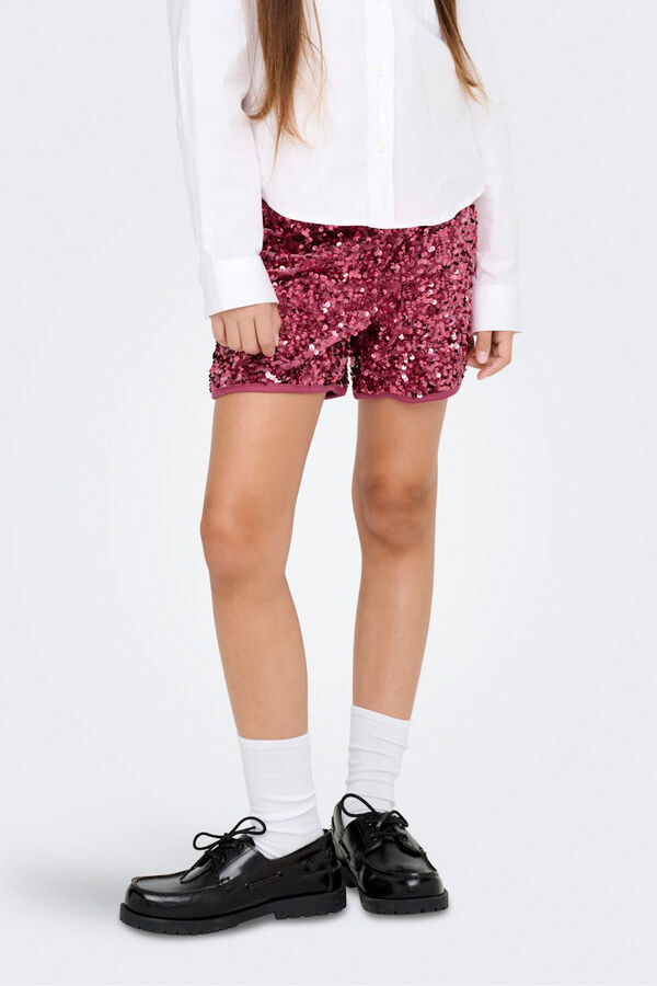 Only Girls Shorts de lentejuelas morado/lila