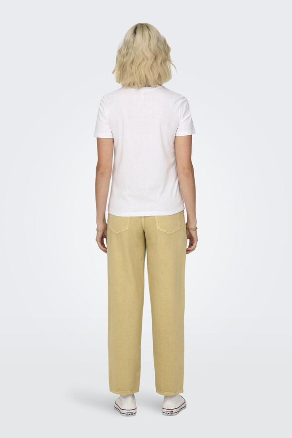 Only short sleeve shirt with embroidered details white