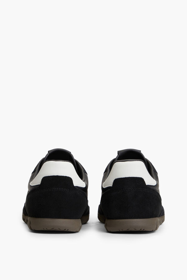 Tommy Jeans Leather sneakers with flag black