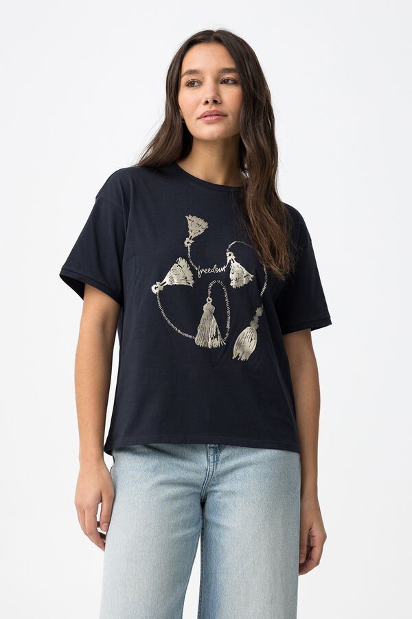 Tiffosi Relaxed knots t-shirt bleu