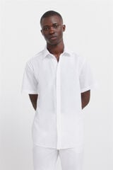 Springfield Linen short sleeve shirt white