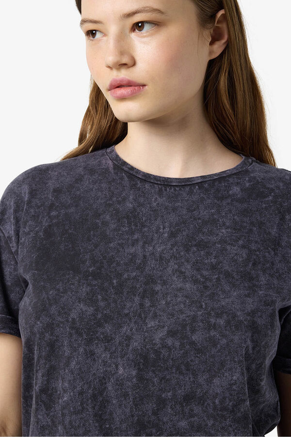 Noisy May Linen look T-shirt grey