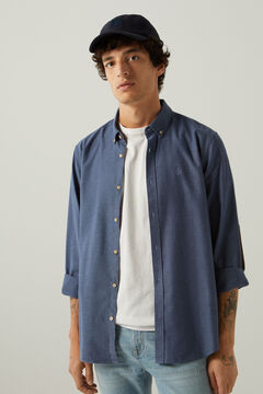 Springfield Twill shirt with elbow patches navy