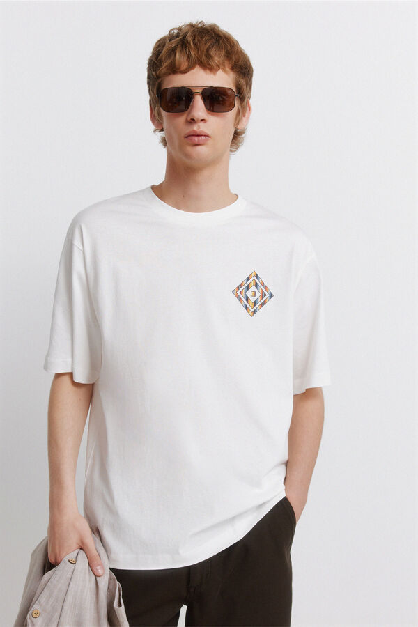 Springfield Striped diamond T-shirt beige