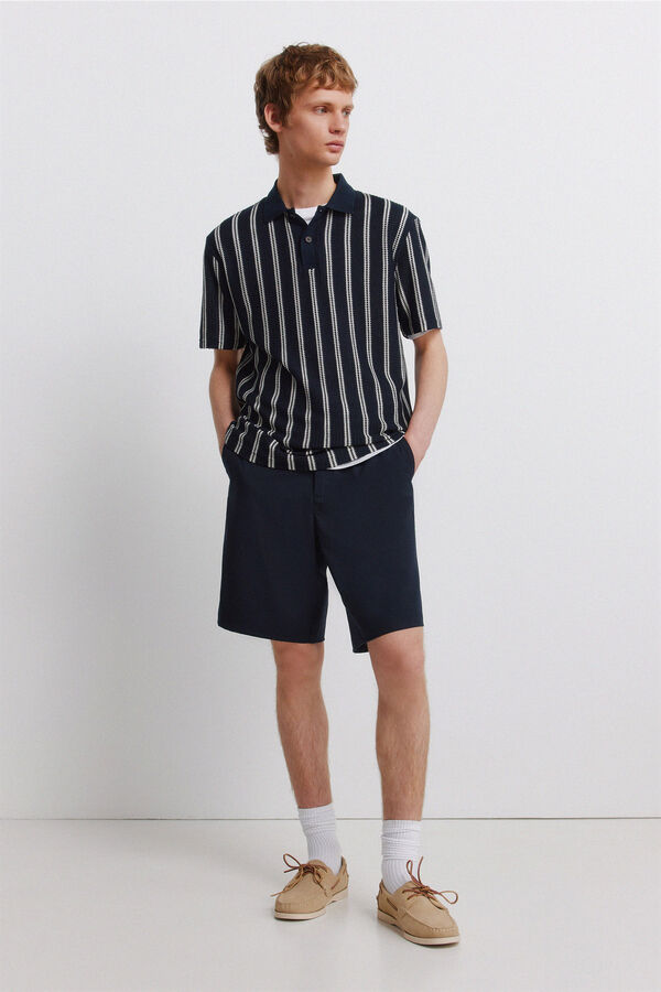 Springfield Striped regular fit polo shirt blue