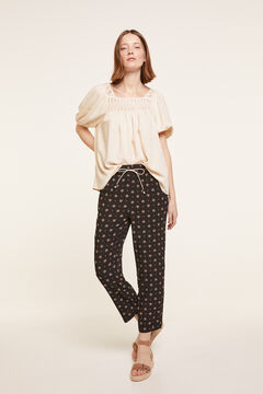 Springfield Floaty printed trousers black