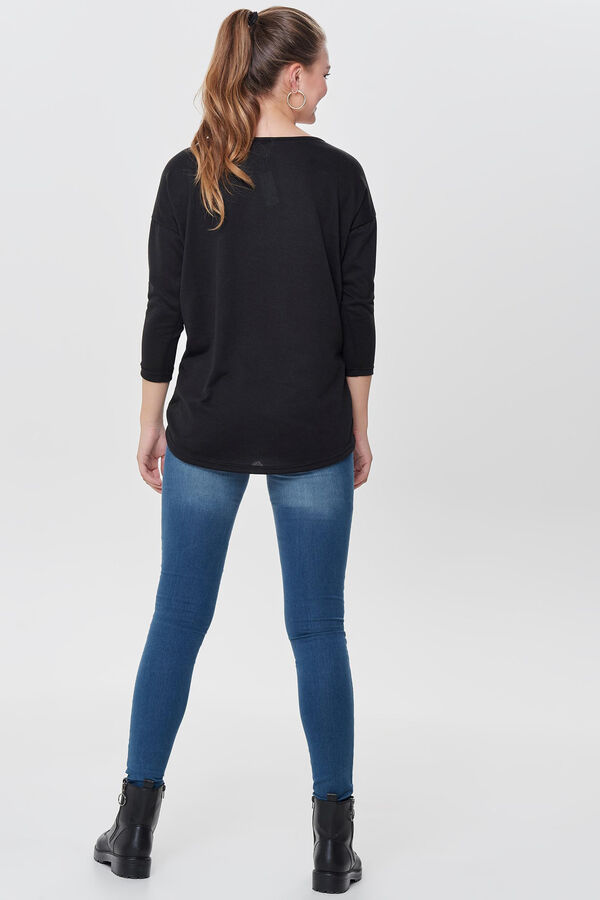 Springfield Long-sleeved round neck jumper crna