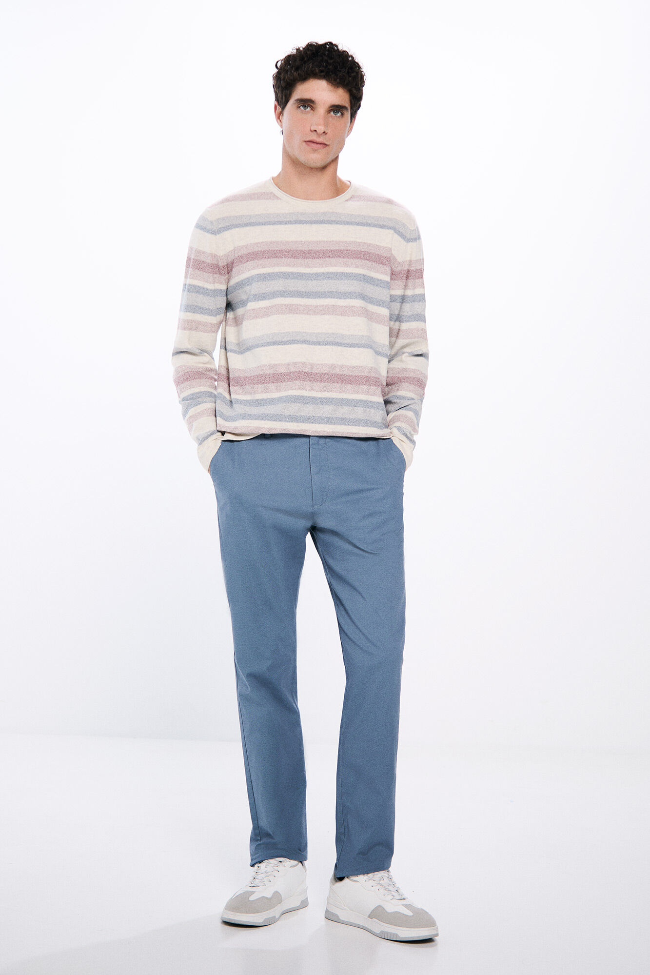 Springfield Jersei Uomo – Maglia A Righe, Maniche Lunghe, Urban Style