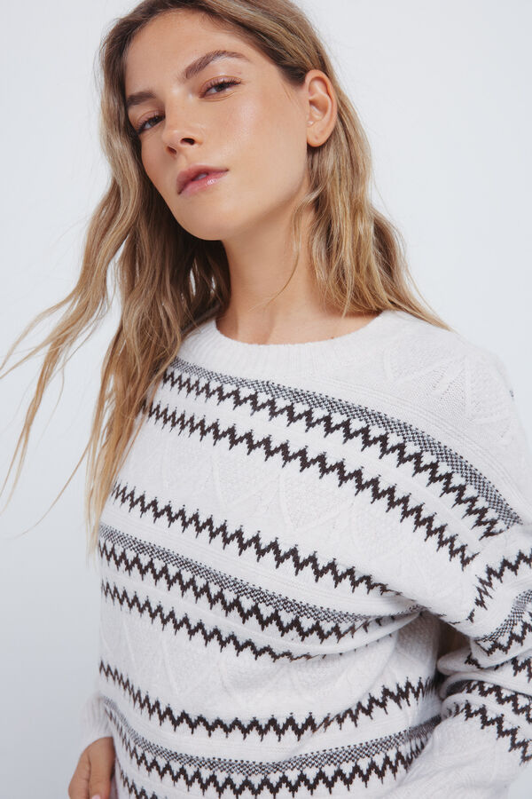 Springfield Jersey jacquard cenefas marrón marrón