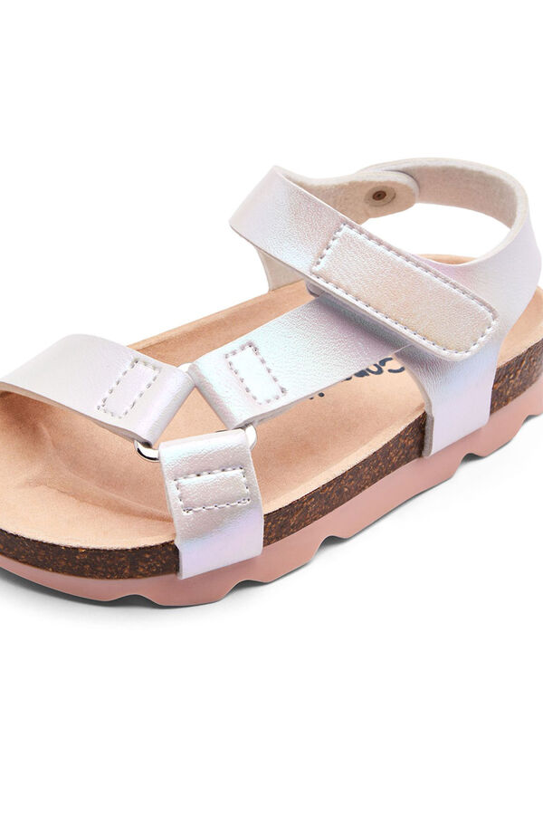 Conguitos Bio Sandals Iridescent Strips white