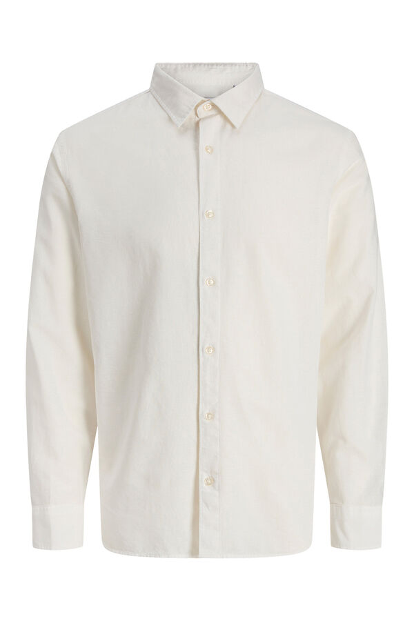 Jack & Jones Camisa manga larga con lino fino blanco
