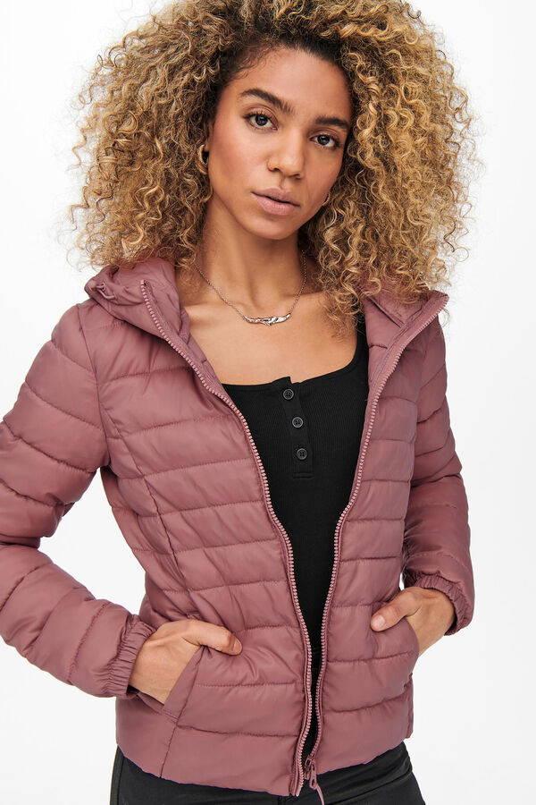 Springfield Quilted hooded puffer jacket pink