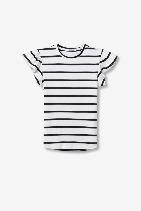 Tiffosi Short-sleeved striped T-shirt brown
