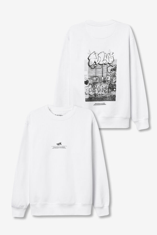 Tiffosi Young Sudadera con estampado graffiti blanco
