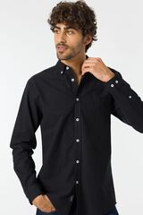 Springfield Regular fit Oxford shirt black