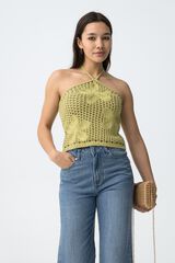 Tiffosi Top tricotado slim verde