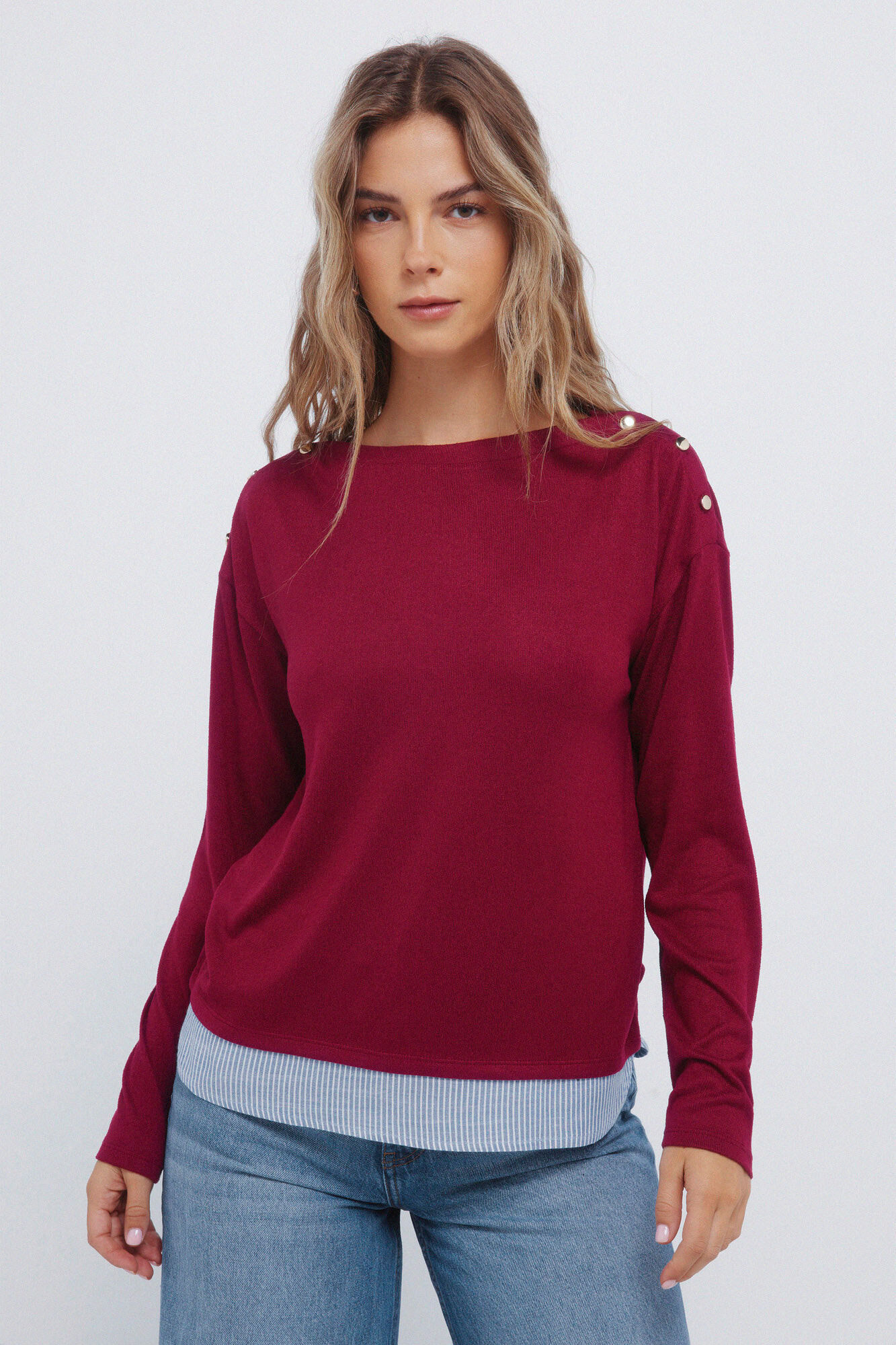 Springfield Combined buttons -shoulder T-shirt