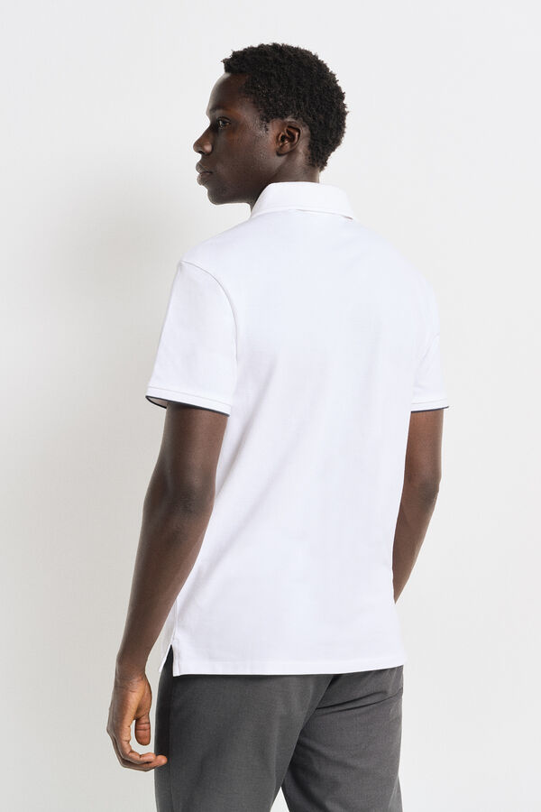 Springfield Polo piqué contrastes slim fit blanco