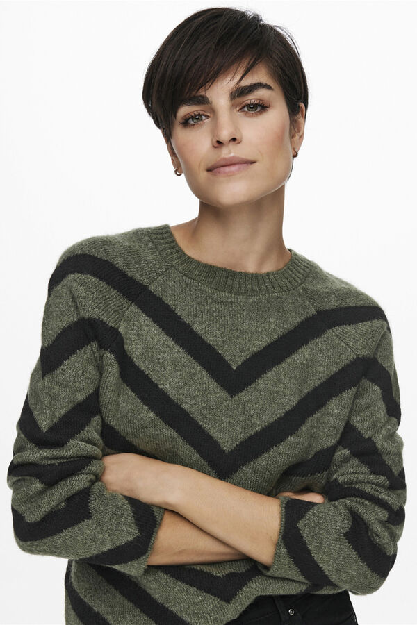 Only Camisola com estampado geométrica cru